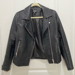 TOPSHOP US6 Biker Leather Jacket asymmetric zipper